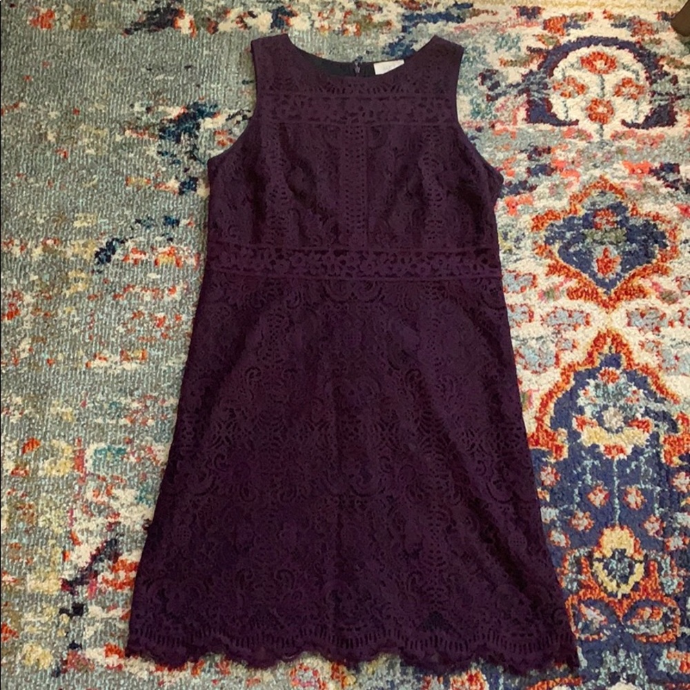 Elegant Purple Lace Dress
